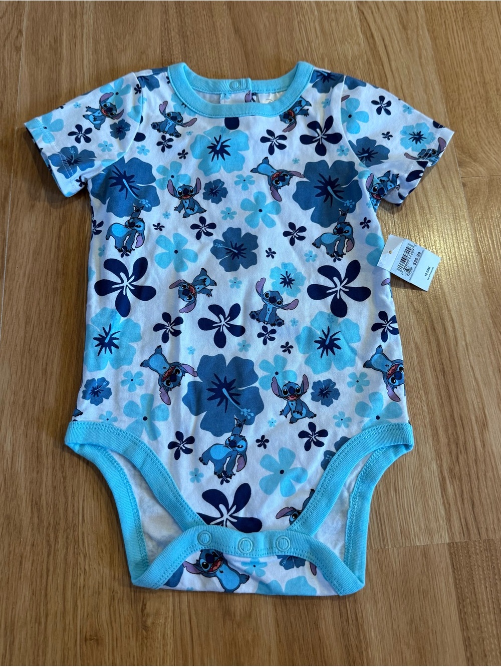 NEW Disney Theme Parks Exclusive Stitch Floral Pop Art Tropical Bodysuit - 18/24